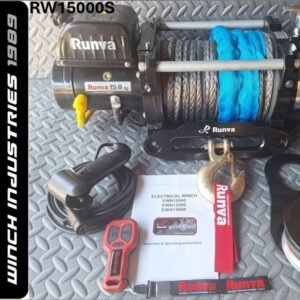 Runva Winch 15,000lbs 12V With Synthetic Rope (6,804kg) Off-Road Recovery Winch – RW15000S